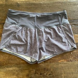 Lululemon grey Speed Up shorts, 4in inseam.  Size 6.